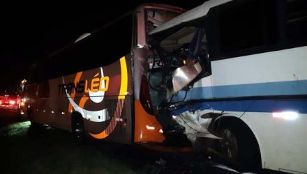Batida entre ônibus foi registrada na rodovia Castello Branco, em Araçariguama — Foto: Arquivo Pessoal