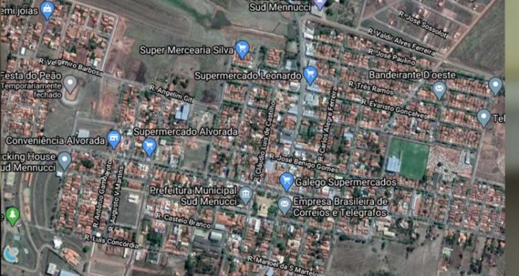 Prisão de acusado de violência doméstica (Lei Maria da Penha), aconteceu na cidade de Sud Mennucci. Foto: Google Maps/Reprodução
