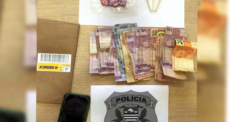 Foram apreendidos 50 comprimidos da droga sintética Ecstasy, além de 3 porções de maconha. Foto: Polícia Civil/Divulgação