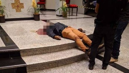 Rosemir Fernandes de Souza o homem que matou a ex-mulher a tiros, baleou duas crianças e se matou no altar da Igreja São José, em Dourados. Foto: Douradonews.com.br