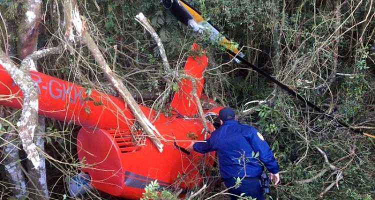 Helicóptero caiu com drogas no interior de SP — Foto: Guarda Civil Municipal
