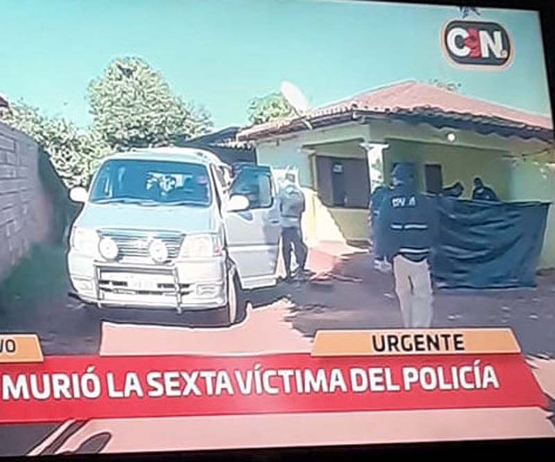Um sub oficial da Polícia Nacional do Paraguai executou a tiros cinco membros de sua família e em seguida suicidou-se. Foto: Divulgação