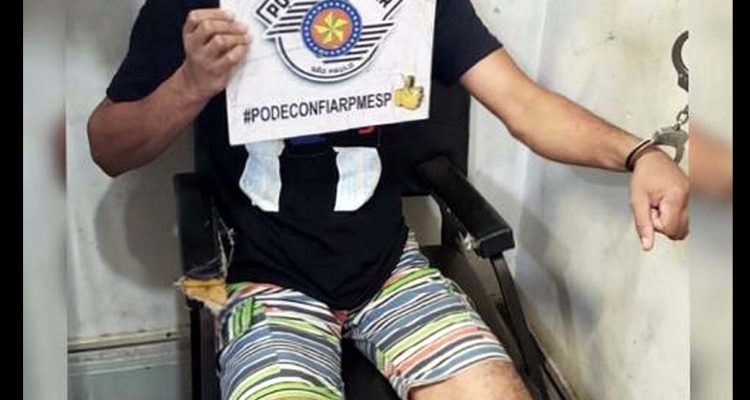 Homem foi preso suspeito de estuprar a enteada de 8 anos em Mirassol — Foto: Polícia Militar/Divulgação