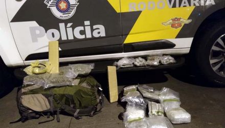 Haxixe, maconha e skank foram apreendidos durante fiscalizações em ônibus — Foto: Polícia Rodoviária
