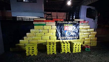 Mais de duas toneladas de maconha foram apreendidas pelo Baep — Foto: Polícia Militar