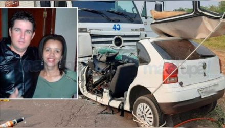 Casal formado por Adriano Pereira dos Santos Fernandes, de 37 anos e sua esposa Silvana de Oliveira Fernandes, 41, morreram na hora. Foto: Reprodução