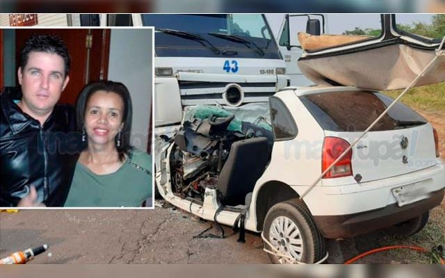 Casal formado por Adriano Pereira dos Santos Fernandes, de 37 anos e sua esposa Silvana de Oliveira Fernandes, 41, morreram na hora. Foto: Reprodução