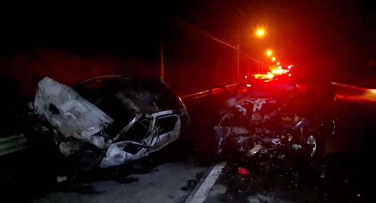 Acidente foi neste domingo (18) na Estrada das Varinhas, em Mogi das Cruzes — Foto: Polícia Militar/Divulgação.