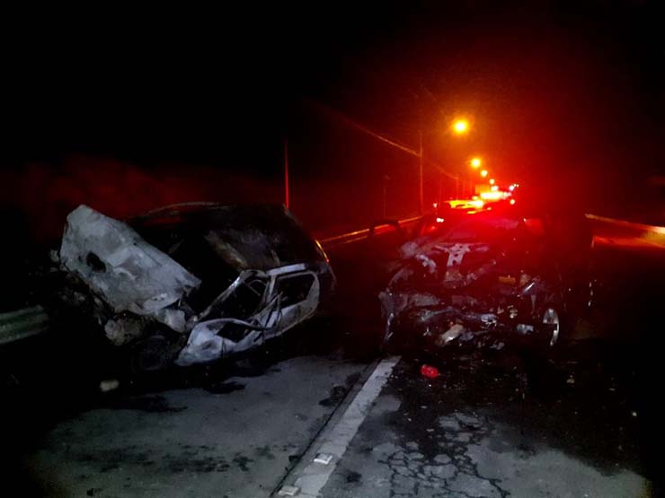 Acidente foi neste domingo (18) na Estrada das Varinhas, em Mogi das Cruzes — Foto: Polícia Militar/Divulgação.