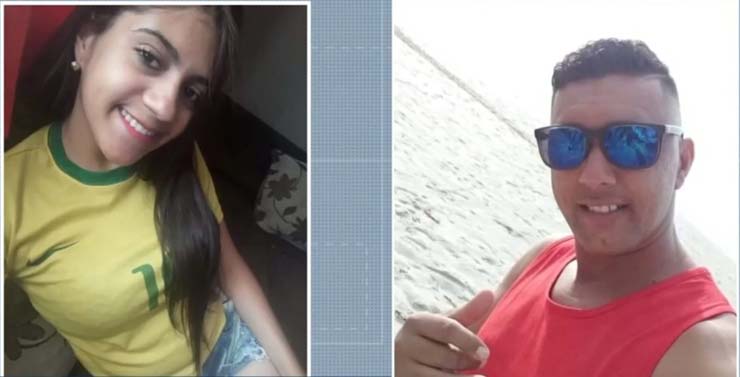 Micheli de Paiva Lima Goulart e o ex, Alexandro Ribeiro da Silva, suspeito de matá-la, em Limeira — Foto: Reprodução/ EPTV.
