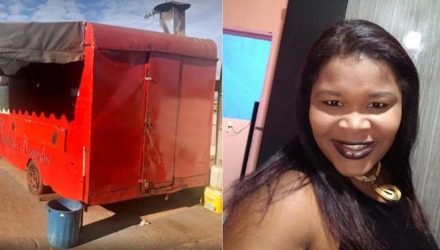 Crime aconteceu em frente ao trailer onde Maria Romildes Conceição da Silva trabalhava em Botucatu — Foto: Pedro Zacchi/TV TEM e Reprdução.