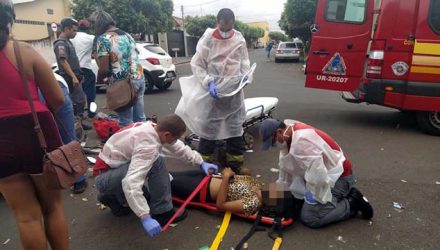 Estudante sofreu escoriações pelo corpo e uma contusão mais grave no pé esquerdo. FOTO: Manoel Messias/Agência