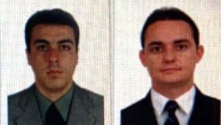Da esquerda para a direita, advogados Marcus Aprígio Chaves e Frank Alessandro Carvalhaes de Assis, em Goiânia — Foto: Reprodução/OAB-GO
