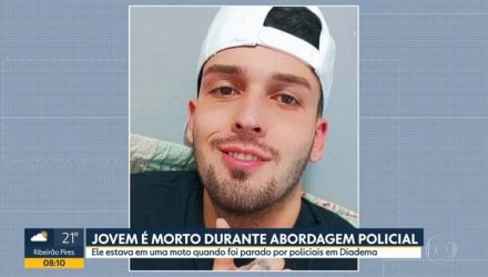 Bruno Gomes de Lima, de 23 anos, morto em Diadema, na Grande São Paulo — Foto: Reprodução/TV Globo.