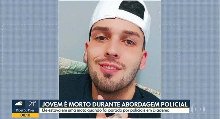 Bruno Gomes de Lima, de 23 anos, morto em Diadema, na Grande São Paulo — Foto: Reprodução/TV Globo.