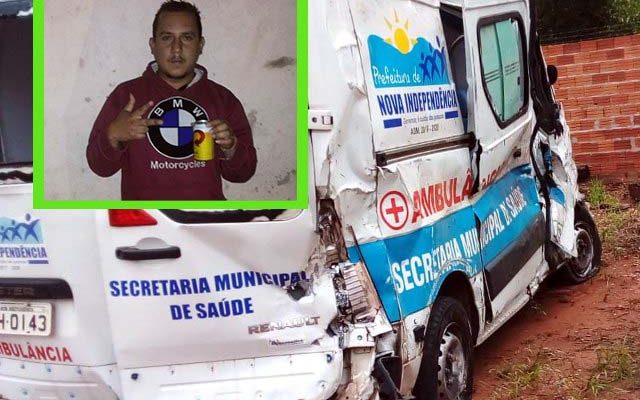 Gean Henrique Gomes Xavier, 26 anos, morreu em acidente com a viatura da Central de Ambulância de Nova Independência. Foto: Urubupunganews.com.br