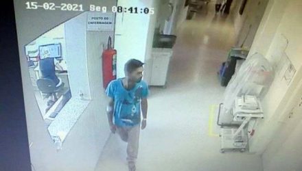 Fuga foi registrada pelo circuito interno das
câmeras do hospital. Foto: Reprodução