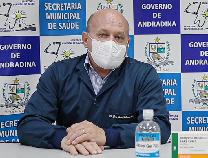 Secretário de Saúde, João Leme, volta a falar aos andradinenses sobre asa últimas atualizações do Covid 19 em Andradina. Foto: Secom/Prefeitura