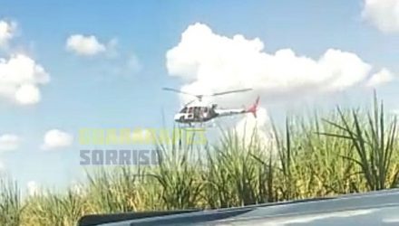 Prisão dos ladrões aconteceu com auxílio do helicóptero Águia da PM. Foto: Guararapessorrisonews
