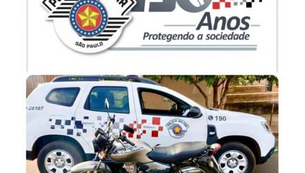 Moto foi recuperada pela Polícia Militar e devolvida ao proprietário. Foto: PM/Divulgação