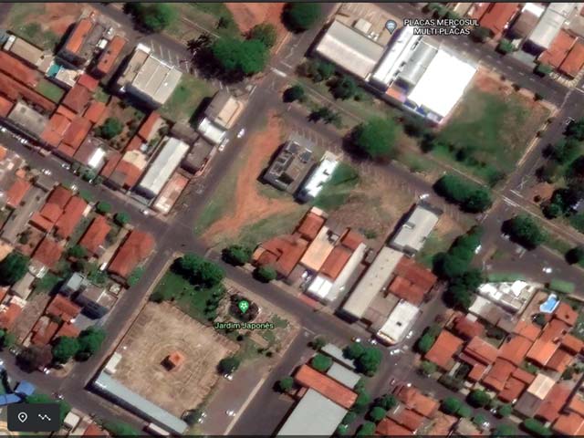 Prisão por embriagues do advogado aconteceu na área central de Andradina. Foto: Google Earth/Reprodução