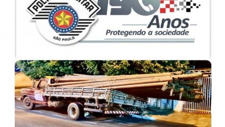 Foram recuperados aproximadamente 100 canos de irrigação, de valor unitário R$ 300,00. Foto: PM/Divulgação