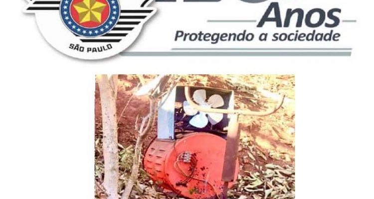 Máquina de solta furtada do Clube de Tiro foi recuperada pela PM. Foto: DIVULGAÇÃO/PM