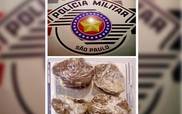 Foram apreendidas 4 porções de maconha, que pesaram 11,4 gramas. Foto: PM/Divulgação