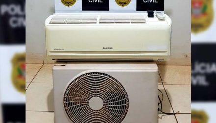 DIG de Andradina esclareceu furto e recuperou aparelho de ar condicionado. Foto: Polícia Civil