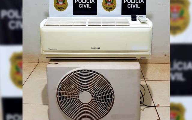 DIG de Andradina esclareceu furto e recuperou aparelho de ar condicionado. Foto: Polícia Civil