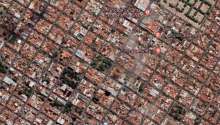 Mapa da cidade de Andradina, onde ocorreu o roubo. Foto: Google Earth