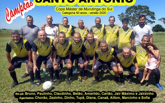 Equipe do Santo Antônio foi a grande campeã da 4ª Copa Master de Futebol de Murutinga do Sul. Foto: MANOEL MESSIAS