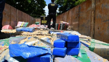 Maconha apreendida em Laguna Carapã pesou mais de 18 toneladas - Crédito: Hedio Fazan/Dourados News