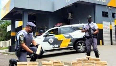 Irmãos foram presos com 57 tijolos de maconha. Foto: Polícia rodoviária/Divulgação