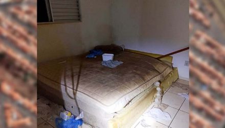Homem vivia em condições desumanas na residência onde era deixado pelo filho. Foto: DIVULGAÇÃO