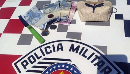 Bolsa roubada da idosa foi recuperada pela Polícia Militar. Foto: Divulgação