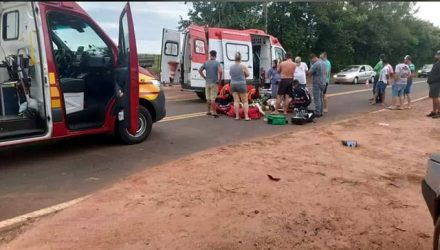 Local do acidente com vítima fatal em Araçatuba (Foto: Reprodução/ WhatsApp)