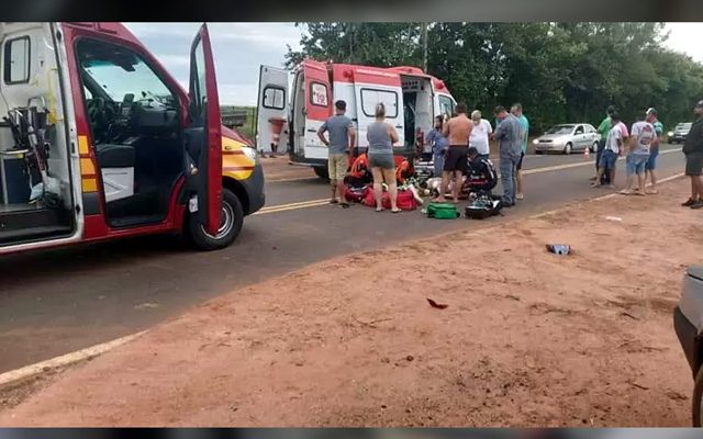 Local do acidente com vítima fatal em Araçatuba (Foto: Reprodução/ WhatsApp)