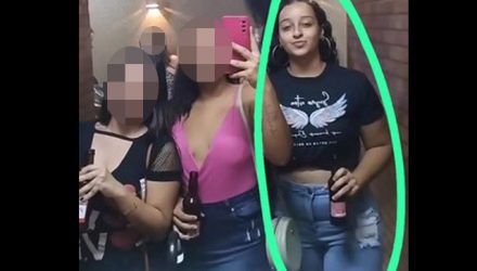 – A jovem Aline Alves Teixeira (no detalhe), de 20 anos, morreu em acidente de trânsito ocorrido na madrugada deste sábado, 18. Foto: Reprodução