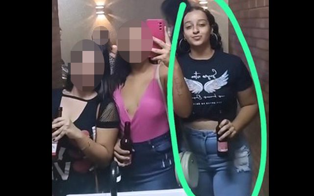 – A jovem Aline Alves Teixeira (no detalhe), de 20 anos, morreu em acidente de trânsito ocorrido na madrugada deste sábado, 18. Foto: Reprodução