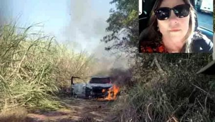 Nilcéia Garcia de Lima, de 56 anos, que teve 50% do corpo queimado ao ter o carro incendiado na zona rural de Araçatuba. Foto: Divulgação