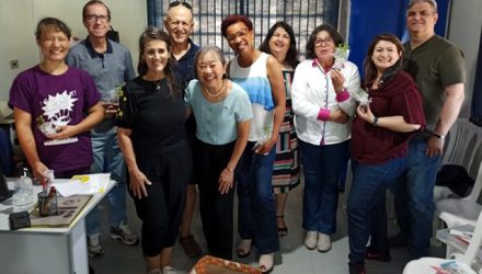 Voluntários do CVV durante reunião preparatória para campanha nacional do “Setembro Amarelo”.   Foto: Coordenadoria de Comunicação 