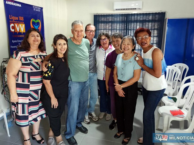 Voluntários do CVV durante reunião preparatória para campanha nacional do “Setembro Amarelo”. Foto: Coordenadoria de Comunicação