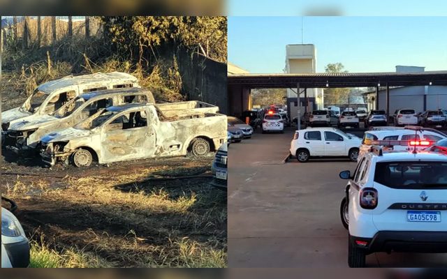 Incêndio destrói mais de 20 veículos de empresa de locação e venda de automóveis — Foto: Igor Rosa /TV TEM