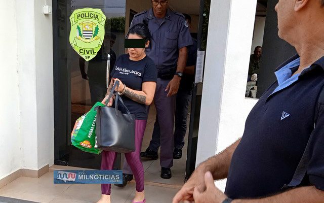 Manicure E. M. S., de 28 anos, residente em Ilha Solteira, foi presa por condenação a 9 anos de prisão por roubo. Foto: MIL NOTICIAS
