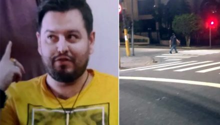 Caio Augusto Navarro Arisa é suspeito pelo assassinato da mãe em Santos, SP. À direita ele após deixar o bar momentos antes de ser morto pela PM — Foto: Reprodução e Arquivo Pessoal