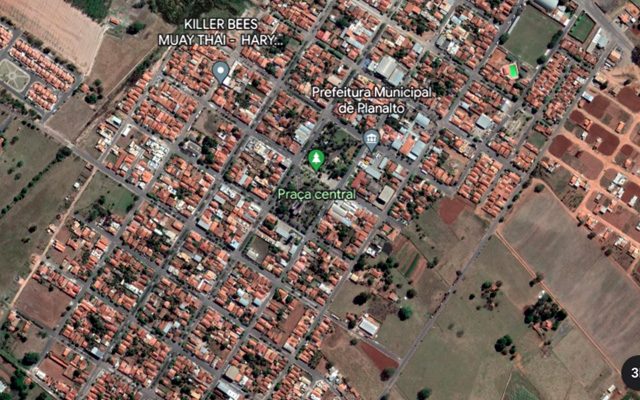 Crime aconteceu no município de Planalto/SP. foto: Google Earth/Reprodução
