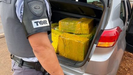 Drogas foram encontradas dentro de carro abordado em Icém (SP) — Foto: Polícia Militar Rodoviária/Divulgação