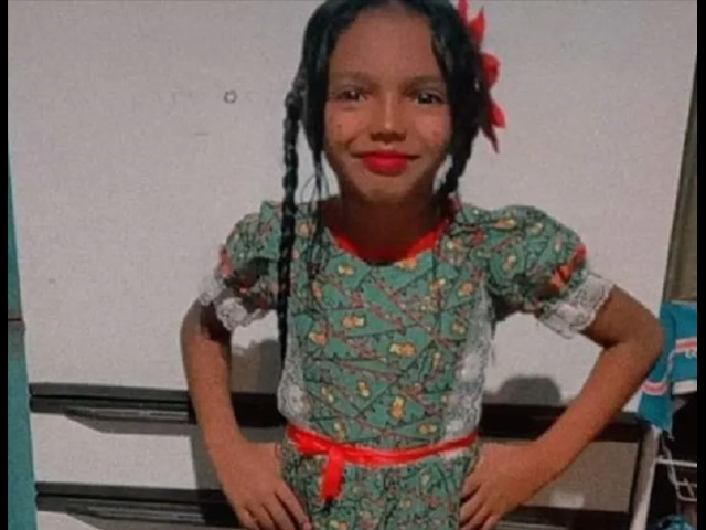 Alici Geovanna Moreira da Fonseca, de 8 anos, morreu atropelada por um ônibus de estudantes. Foto: Redes sociais