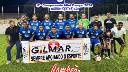 A equipe do Village (Andradina), sagrou-se campeã do 8º Campeonato Mini Campo de Murutinga do Sul. Foto: Divulgação